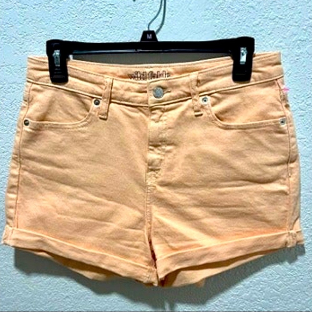 Wild Fable Peach High Rise Jean Shorts Rolled Hem